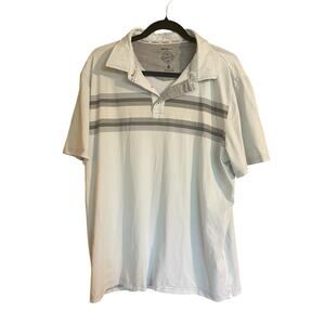 Flag & Anthem Madeflex Golf Polo Shirt Sleeve Mens M Pale Blue Striped